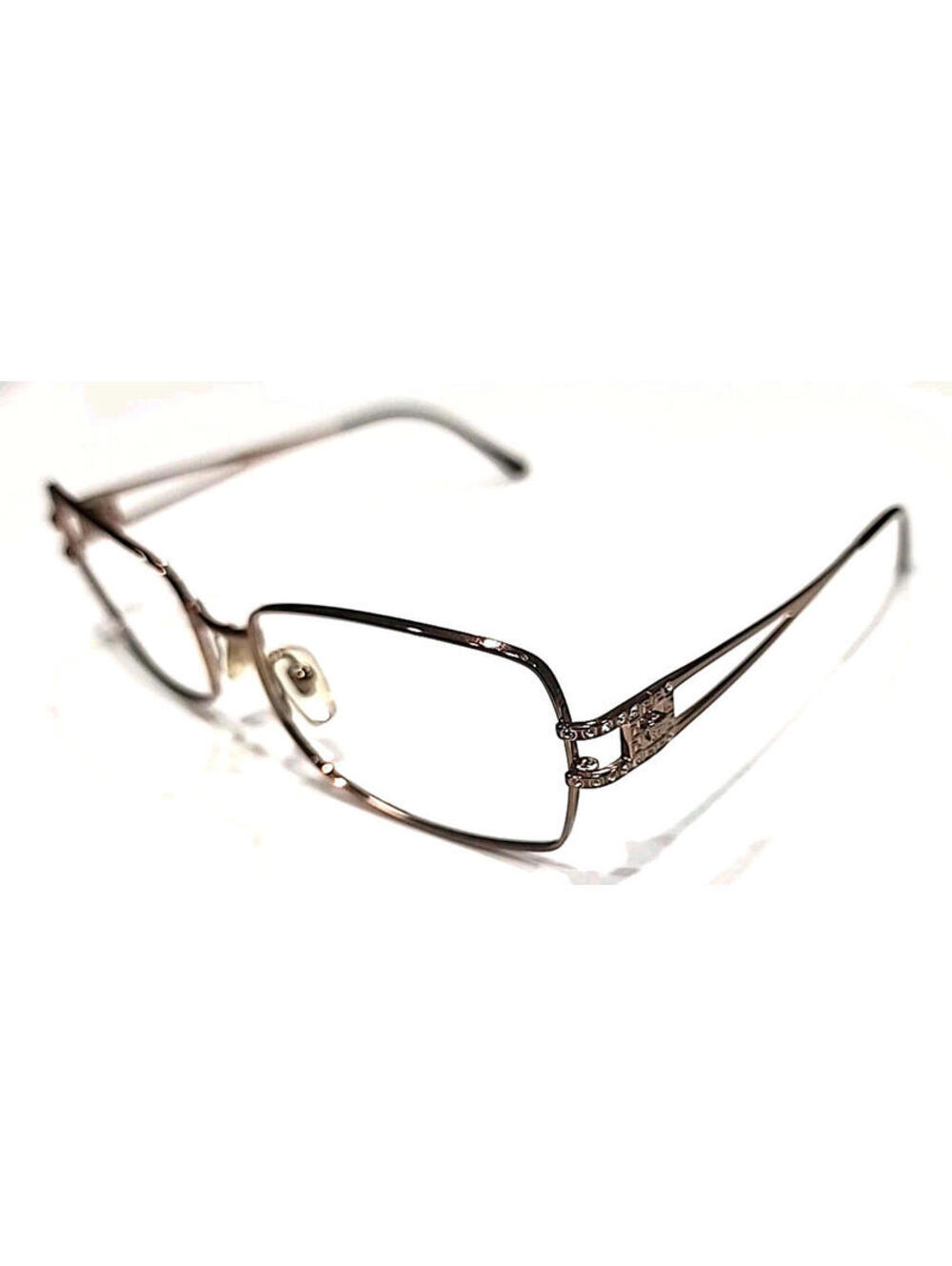 Versace 1114-B 1045 Brown Metal Rectangle Eyeglasses Frame 54-18 130 Italy